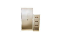 Lockable-1800H-stationery-cabinet-+-4-drawer-filing-cabinet