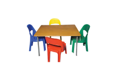 Pre-school-4-seater-with-steel-frame-and-supa-wood-top